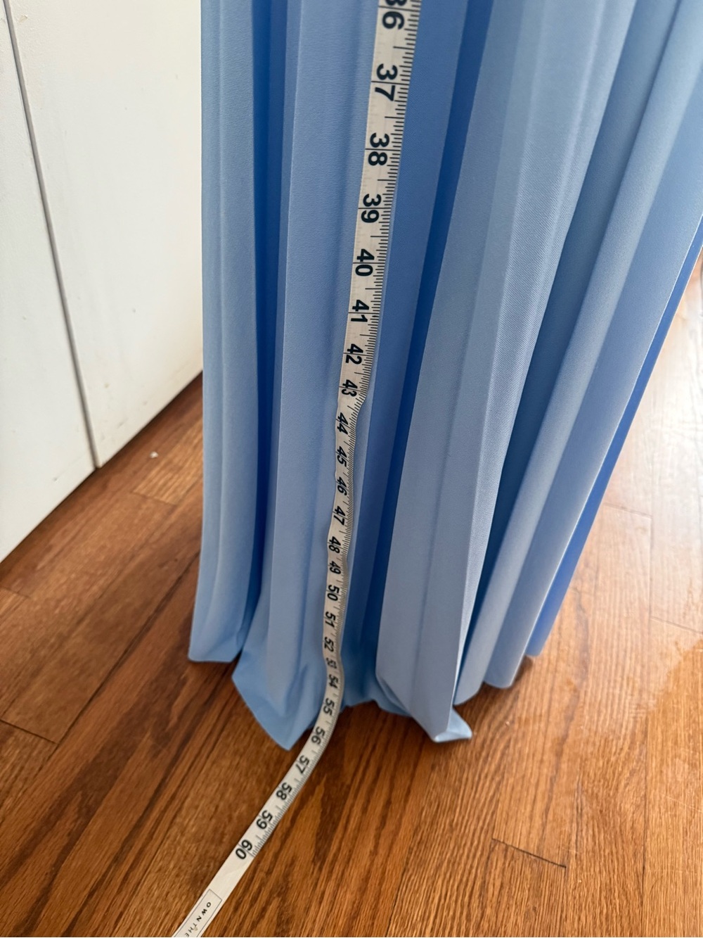 NWT ASOS Light Sky Blue Pleated Maxi Influencer Dress with Cascade Overlay Sz 0 - Picture 7 of 11